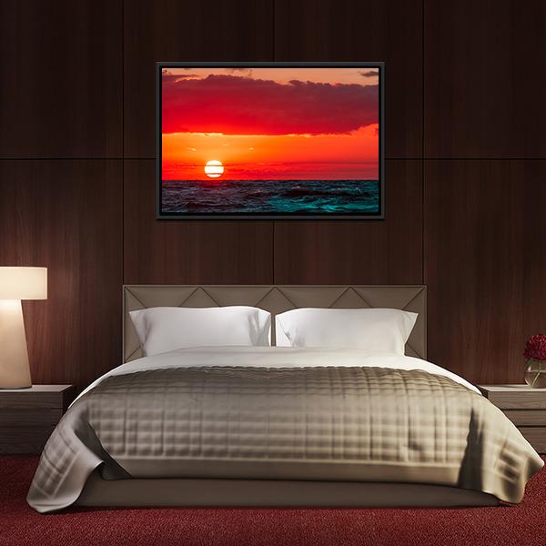 Sunset Over Baltic Sea Canvas Wall Art-3 Horizontal-Gallery Wrap-25" x 16"-Tiaracle