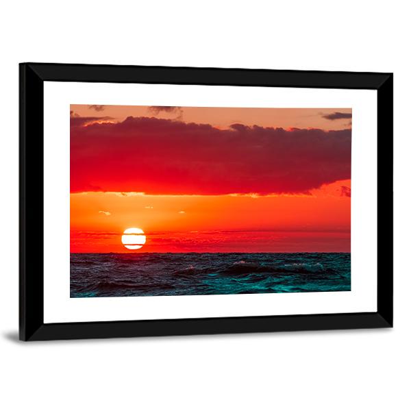 Sunset Over Baltic Sea Canvas Wall Art-3 Horizontal-Gallery Wrap-25" x 16"-Tiaracle