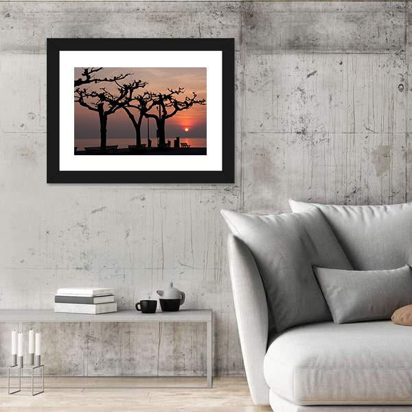 Sunset Over Garda Lake Canvas Wall Art-3 Horizontal-Gallery Wrap-25" x 16"-Tiaracle