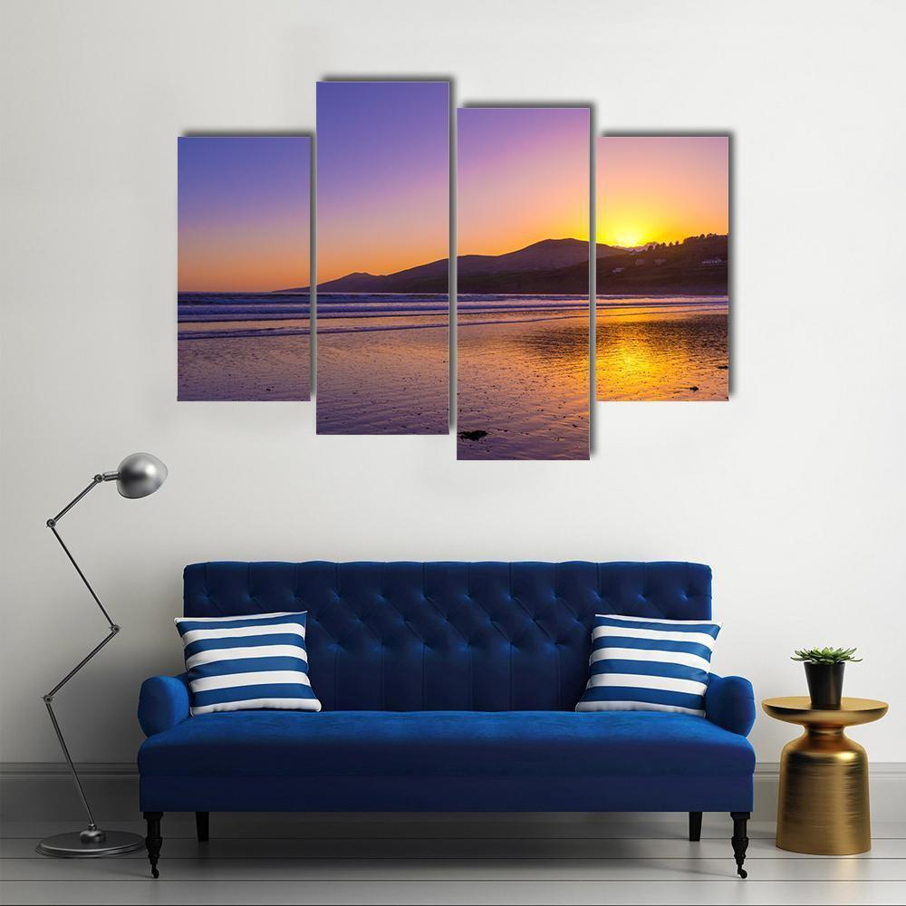 Sunset Over Inch Beach On Dingle Peninsula Canvas Wall Art-4 Pop-Gallery Wrap-50" x 32"-Tiaracle