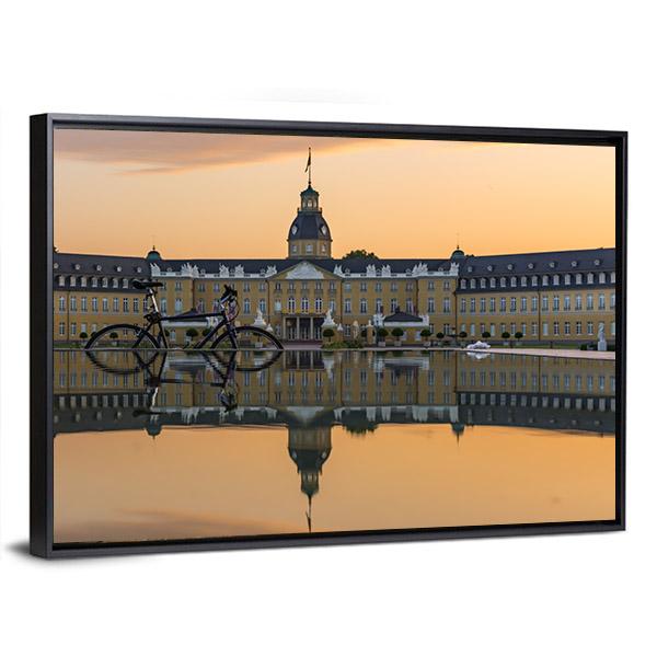 Sunset Over Karlsruhe Palace Canvas Wall Art-3 Horizontal-Gallery Wrap-25" x 16"-Tiaracle