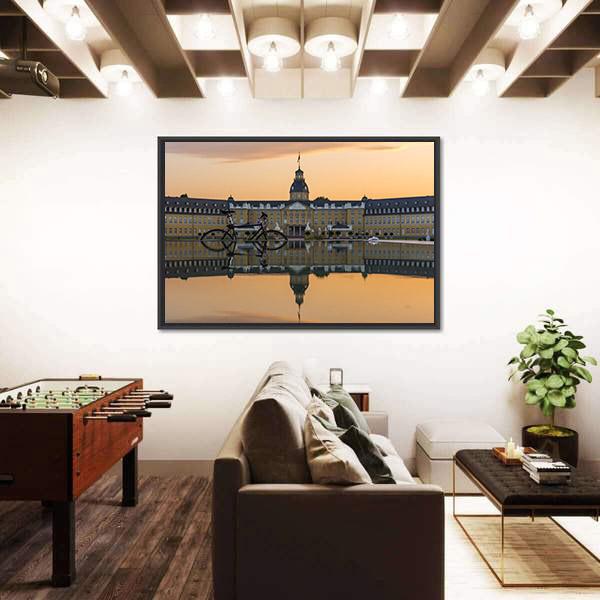 Sunset Over Karlsruhe Palace Canvas Wall Art-3 Horizontal-Gallery Wrap-25" x 16"-Tiaracle