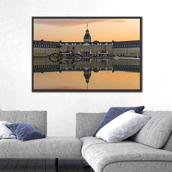Sunset Over Karlsruhe Palace Canvas Wall Art-3 Horizontal-Gallery Wrap-25" x 16"-Tiaracle