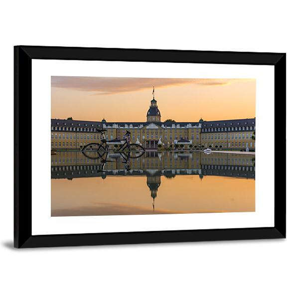 Sunset Over Karlsruhe Palace Canvas Wall Art-3 Horizontal-Gallery Wrap-25" x 16"-Tiaracle