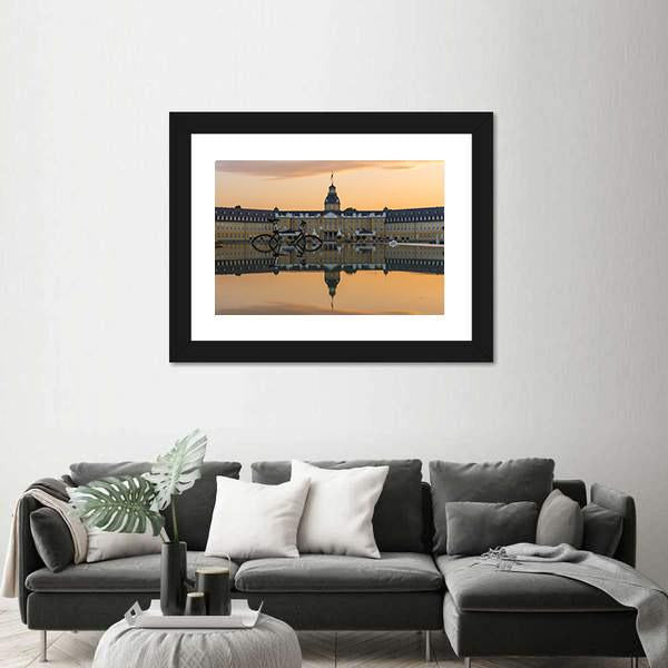 Sunset Over Karlsruhe Palace Canvas Wall Art-3 Horizontal-Gallery Wrap-25" x 16"-Tiaracle