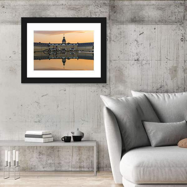 Sunset Over Karlsruhe Palace Canvas Wall Art-3 Horizontal-Gallery Wrap-25" x 16"-Tiaracle