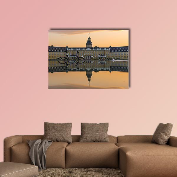 Sunset Over Karlsruhe Palace Canvas Wall Art-1 Piece-Gallery Wrap-48" x 32"-Tiaracle