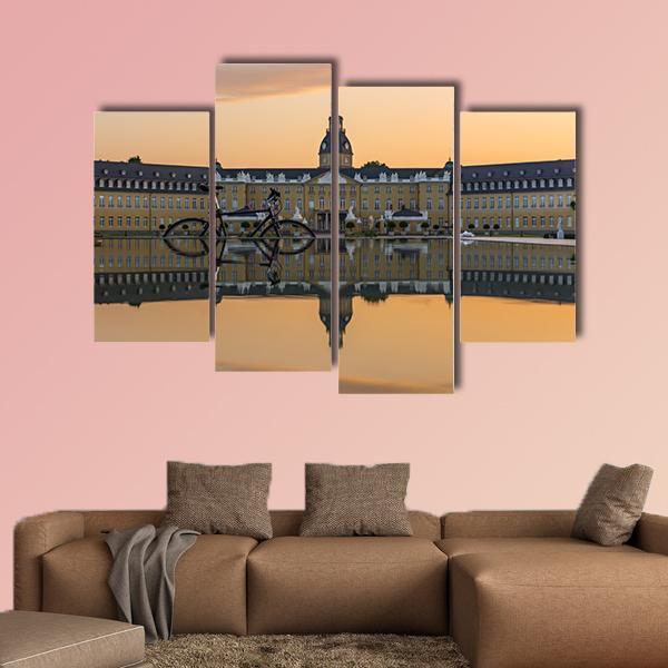 Sunset Over Karlsruhe Palace Canvas Wall Art-4 Pop-Gallery Wrap-50" x 32"-Tiaracle