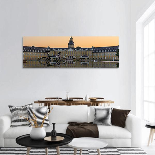 Sunset Over Karlsruhe Palace Panoramic Canvas Wall Art-1 Piece-36" x 12"-Tiaracle