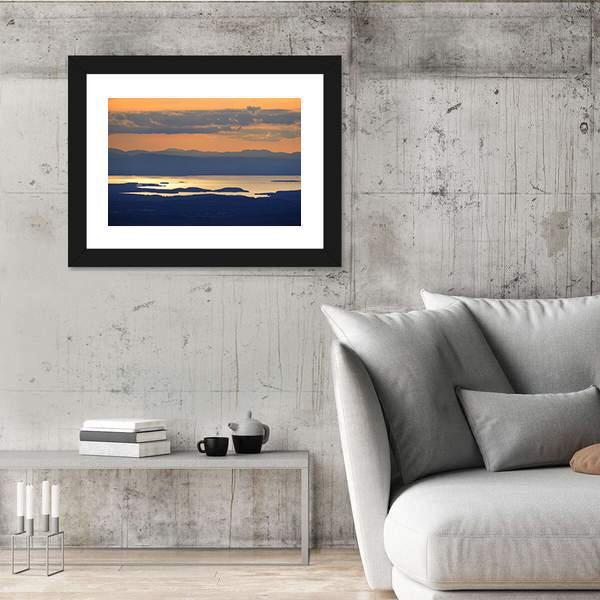 Sunset Over Lake Champlain Canvas Wall Art-3 Horizontal-Gallery Wrap-25&quot; x 16&quot;-Tiaracle