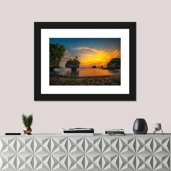 Laopilae Archipelago Ko Hong Island Sunset Canvas Wall Art-1 Piece-Framed Print-20" x 16"-Tiaracle