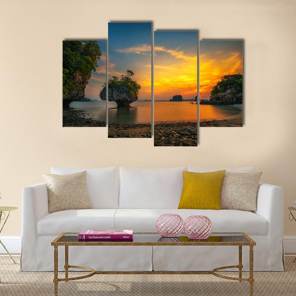Laopilae Archipelago Ko Hong Island Sunset Canvas Wall Art-4 Pop-Gallery Wrap-50" x 32"-Tiaracle