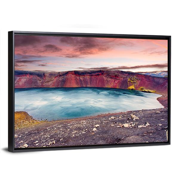 Sunset Over Ljotipollur Lake Canvas Wall Art-3 Horizontal-Gallery Wrap-25" x 16"-Tiaracle