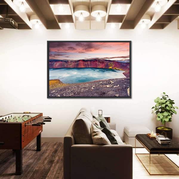 Sunset Over Ljotipollur Lake Canvas Wall Art-3 Horizontal-Gallery Wrap-25" x 16"-Tiaracle
