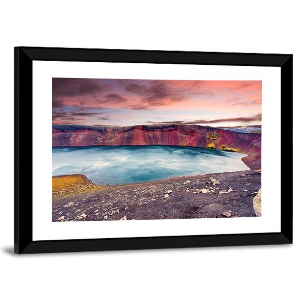 Sunset Over Ljotipollur Lake Canvas Wall Art-3 Horizontal-Gallery Wrap-25" x 16"-Tiaracle