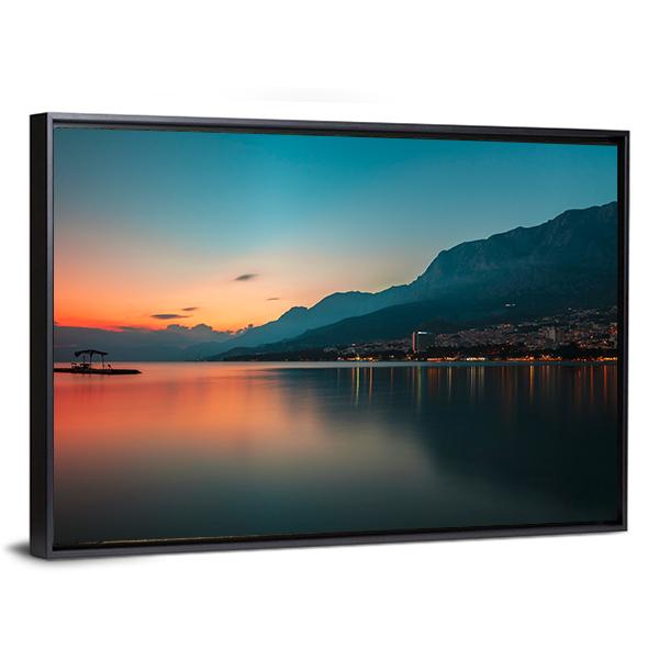 Sunset Over Makarska Riviera Canvas Wall Art-3 Horizontal-Gallery Wrap-25" x 16"-Tiaracle