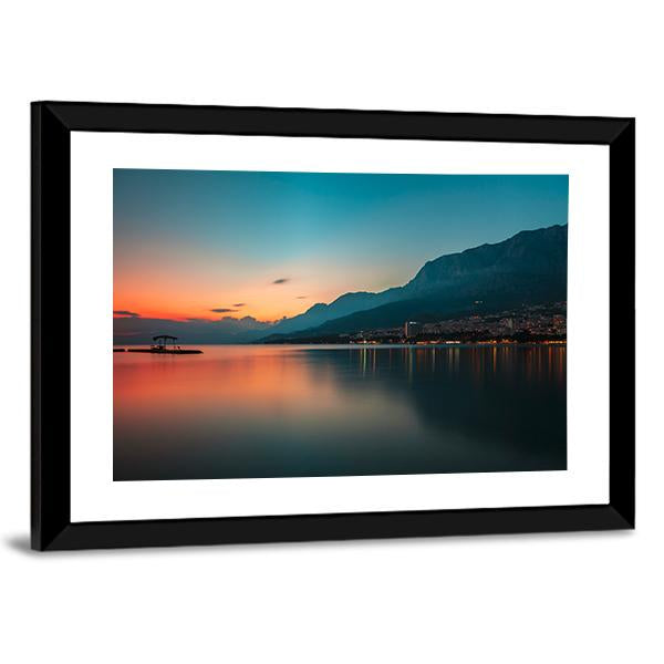 Sunset Over Makarska Riviera Canvas Wall Art-3 Horizontal-Gallery Wrap-25" x 16"-Tiaracle