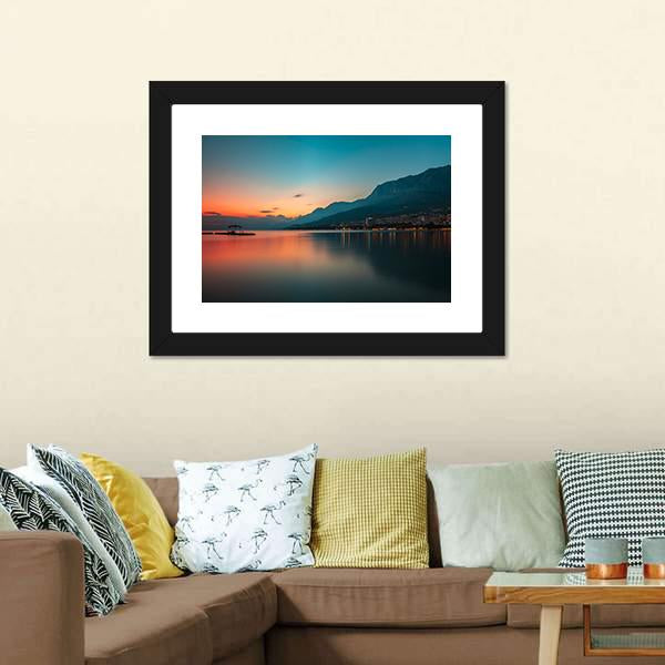 Sunset Over Makarska Riviera Canvas Wall Art-3 Horizontal-Gallery Wrap-25" x 16"-Tiaracle