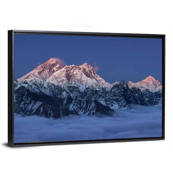 Sunset Over Mount Everest Canvas Wall Art-3 Horizontal-Gallery Wrap-25" x 16"-Tiaracle