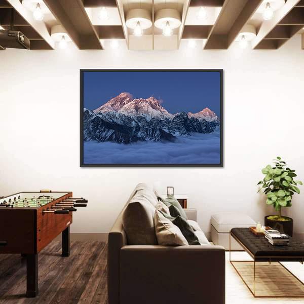 Sunset Over Mount Everest Canvas Wall Art-3 Horizontal-Gallery Wrap-25" x 16"-Tiaracle
