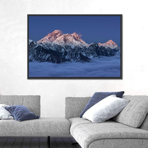 Sunset Over Mount Everest Canvas Wall Art-3 Horizontal-Gallery Wrap-25" x 16"-Tiaracle