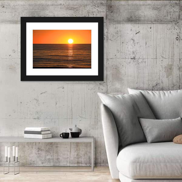 Sunset Over Ocean Large's Bay Canvas Wall Art-3 Horizontal-Gallery Wrap-25" x 16"-Tiaracle