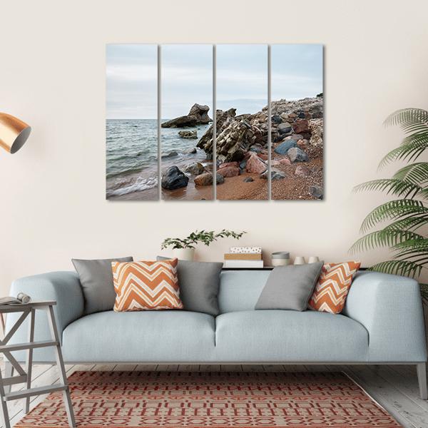 Sunset Over Old Demolished Military Forts Canvas Wall Art-4 Horizontal-Gallery Wrap-34" x 24"-Tiaracle