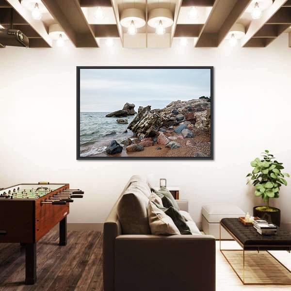 Sunset Over Old Demolished Military Forts Canvas Wall Art-3 Horizontal-Gallery Wrap-25" x 16"-Tiaracle