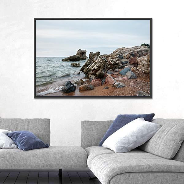 Sunset Over Old Demolished Military Forts Canvas Wall Art-3 Horizontal-Gallery Wrap-25" x 16"-Tiaracle