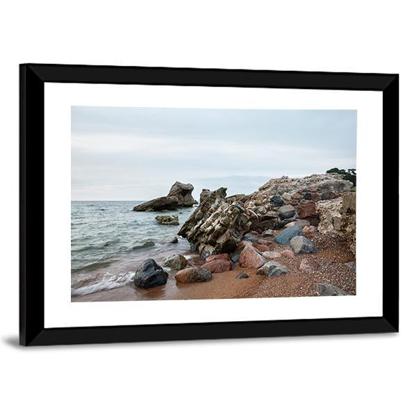 Sunset Over Old Demolished Military Forts Canvas Wall Art-3 Horizontal-Gallery Wrap-25" x 16"-Tiaracle