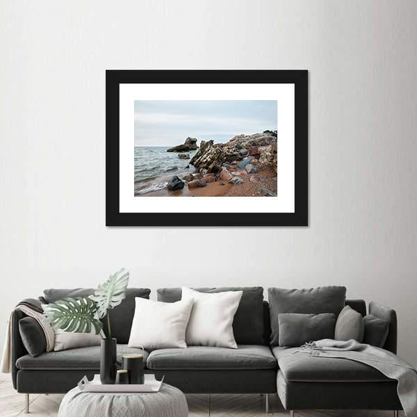 Sunset Over Old Demolished Military Forts Canvas Wall Art-3 Horizontal-Gallery Wrap-25" x 16"-Tiaracle