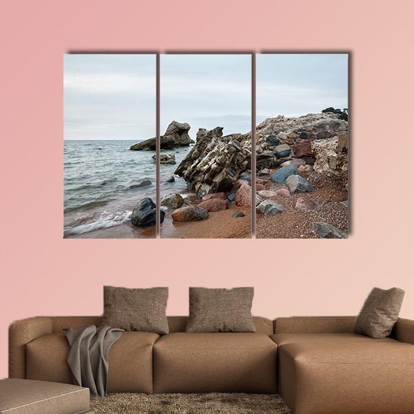 Sunset Over Old Demolished Military Forts Canvas Wall Art-3 Horizontal-Gallery Wrap-37" x 24"-Tiaracle