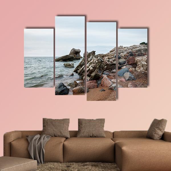 Sunset Over Old Demolished Military Forts Canvas Wall Art-4 Pop-Gallery Wrap-50" x 32"-Tiaracle
