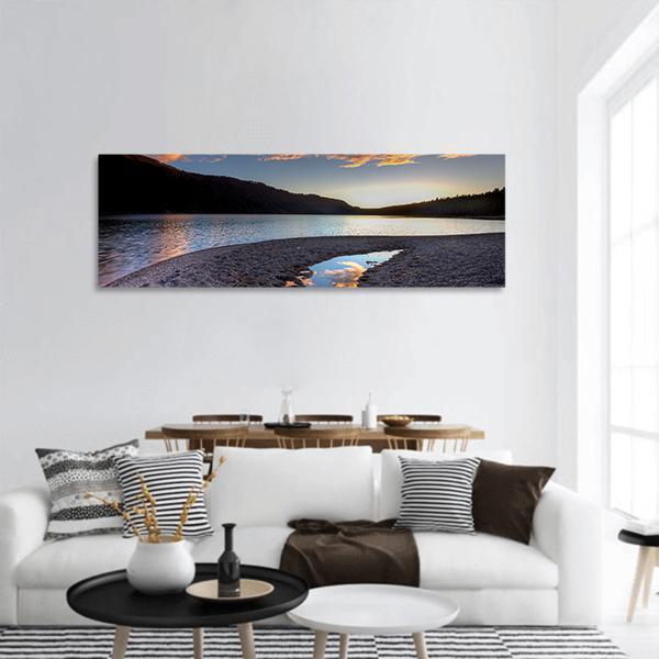 Pend Oreille Lake Panoramic Canvas Wall Art-3 Piece-25" x 08"-Tiaracle