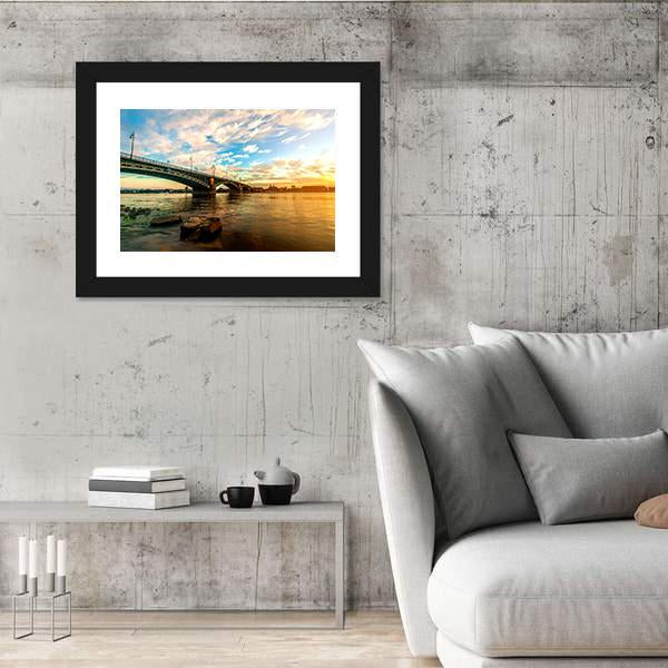 Sunset Over Rhine Canvas Wall Art-3 Horizontal-Gallery Wrap-25" x 16"-Tiaracle