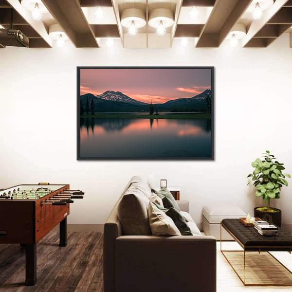 Sunset Over Sparks Lake Canvas Wall Art-3 Horizontal-Gallery Wrap-25" x 16"-Tiaracle