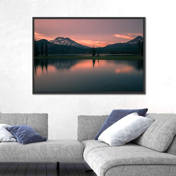 Sunset Over Sparks Lake Canvas Wall Art-3 Horizontal-Gallery Wrap-25" x 16"-Tiaracle