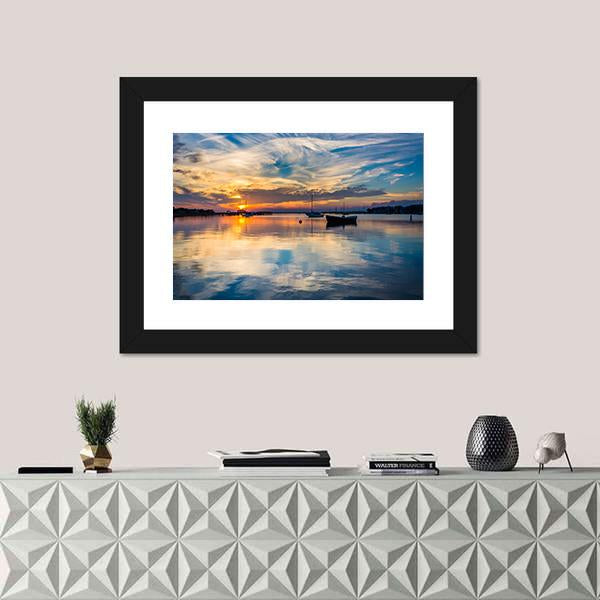 Sunset Over The Folly River Canvas Wall Art-1 Piece-Framed Print-20" x 16"-Tiaracle