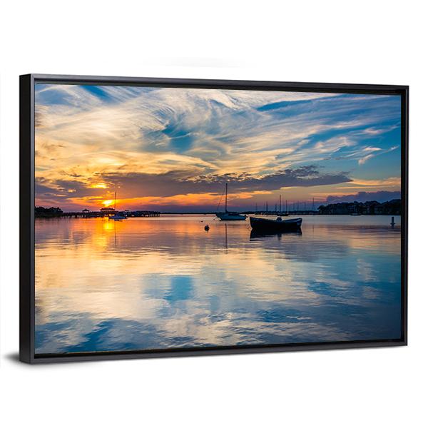 Sunset Over The Folly River Canvas Wall Art-3 Horizontal-Gallery Wrap-25" x 16"-Tiaracle