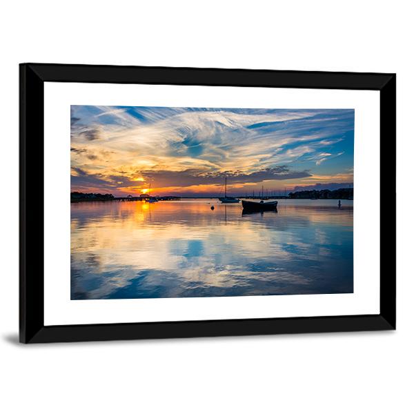Sunset Over The Folly River Canvas Wall Art-3 Horizontal-Gallery Wrap-25" x 16"-Tiaracle
