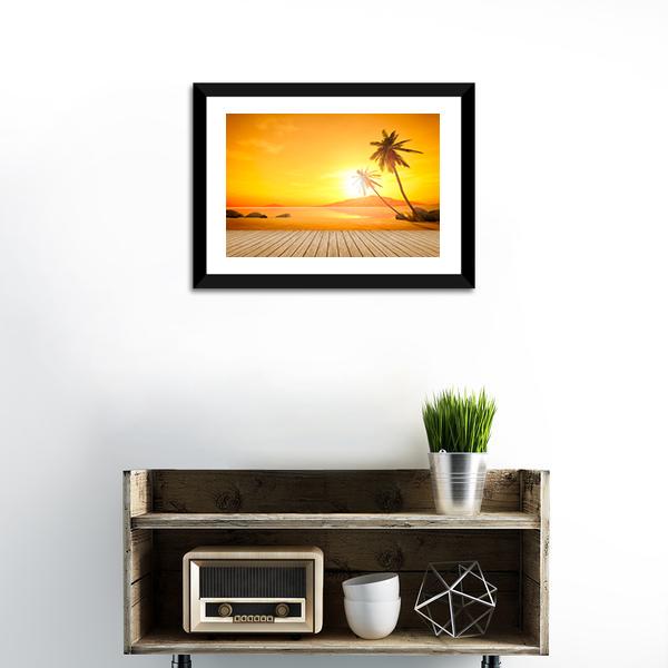 Sunset Over The Ocean Canvas Wall Art-3 Horizontal-Gallery Wrap-25" x 16"-Tiaracle