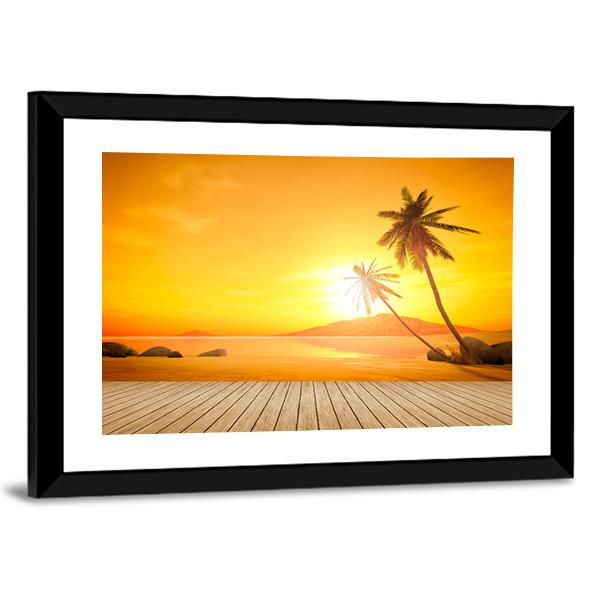 Sunset Over The Ocean Canvas Wall Art-3 Horizontal-Gallery Wrap-25" x 16"-Tiaracle