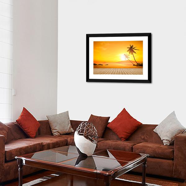 Sunset Over The Ocean Canvas Wall Art-3 Horizontal-Gallery Wrap-25" x 16"-Tiaracle