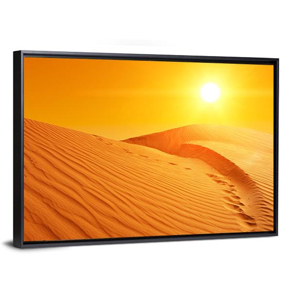 Sand Dunes Of Sahara Desert Canvas Wall Art-3 Horizontal-Gallery Wrap-25" x 16"-Tiaracle