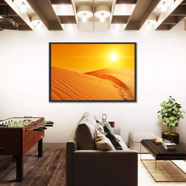 Sand Dunes Of Sahara Desert Canvas Wall Art-3 Horizontal-Gallery Wrap-25" x 16"-Tiaracle