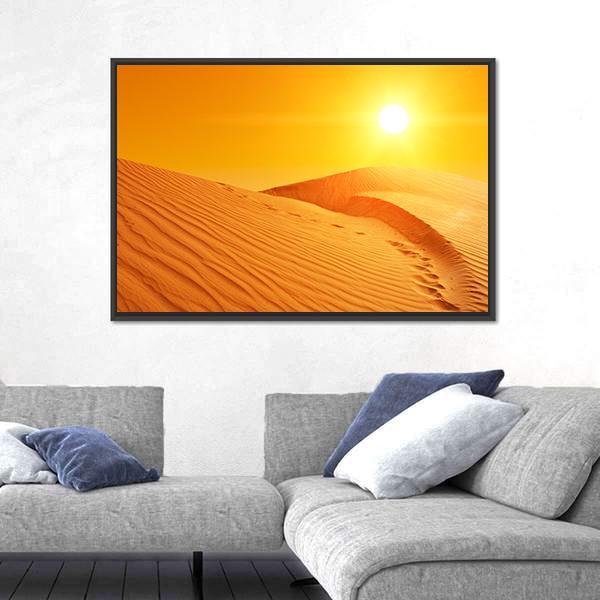 Sand Dunes Of Sahara Desert Canvas Wall Art-3 Horizontal-Gallery Wrap-25" x 16"-Tiaracle