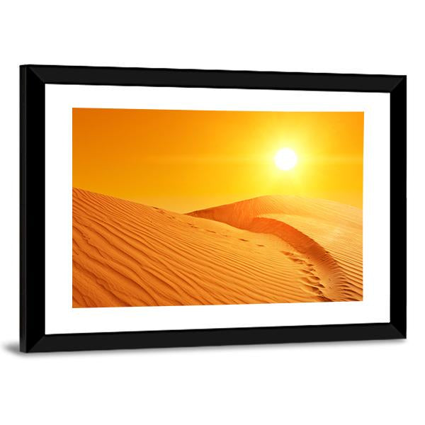 Sand Dunes Of Sahara Desert Canvas Wall Art-3 Horizontal-Gallery Wrap-25" x 16"-Tiaracle