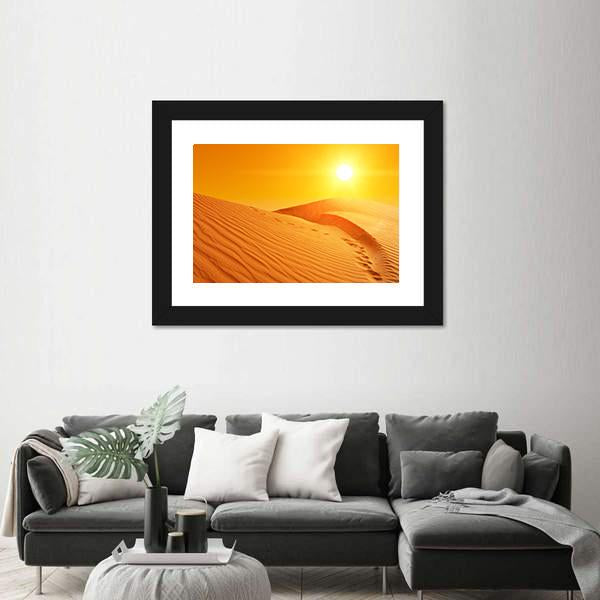 Sand Dunes Of Sahara Desert Canvas Wall Art-3 Horizontal-Gallery Wrap-25" x 16"-Tiaracle