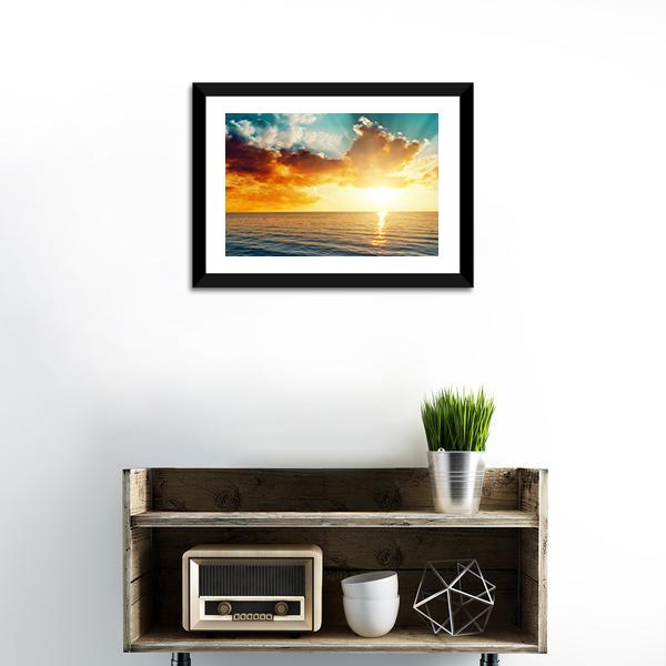 Sunset Over The Sea Canvas Wall Art-3 Horizontal-Gallery Wrap-25" x 16"-Tiaracle