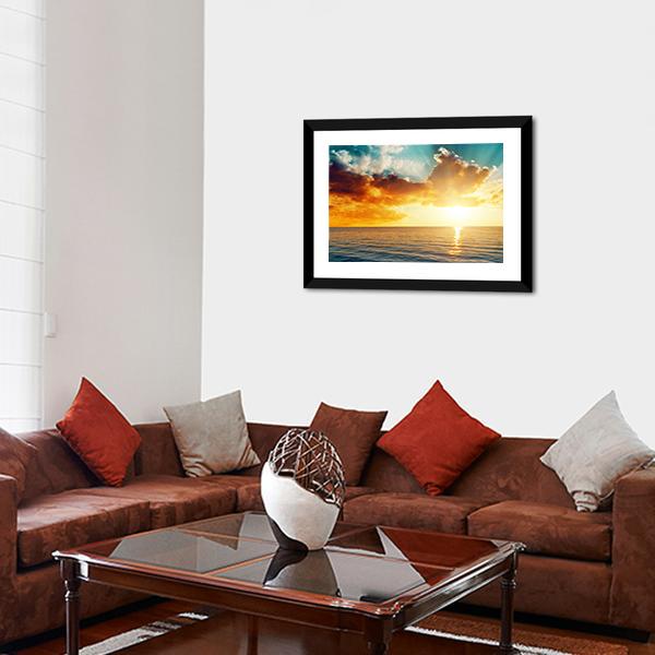 Sunset Over The Sea Canvas Wall Art-3 Horizontal-Gallery Wrap-25" x 16"-Tiaracle